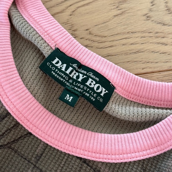 NWT Dairy Boy EVERYDAY THERMAL Long-Sleeve Thermal Top with Pink Trim | Medium - Picture 12 of 12